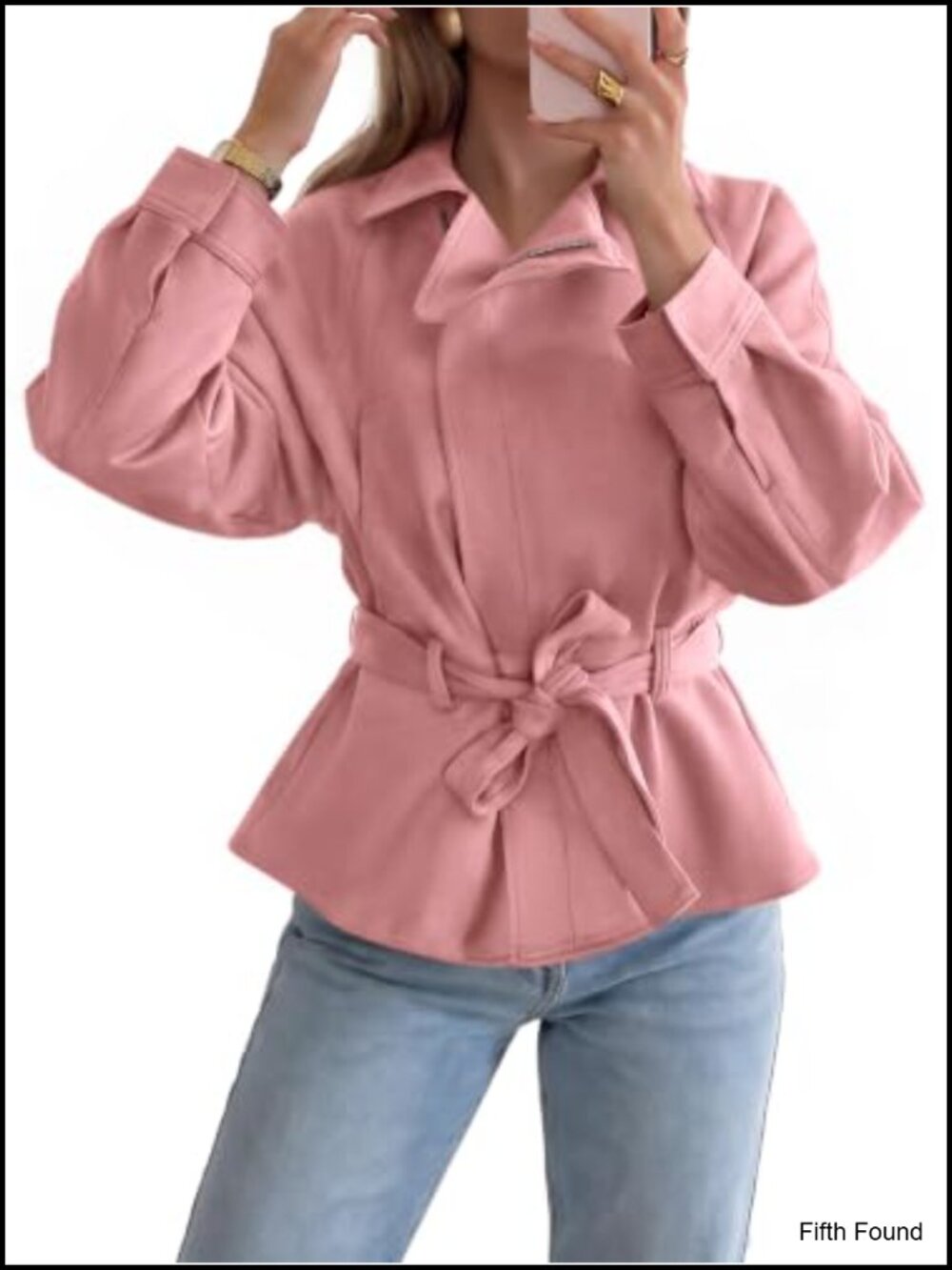 Faux Suede Cropped Moto Jacket Zip Up Lapel Trench Coat